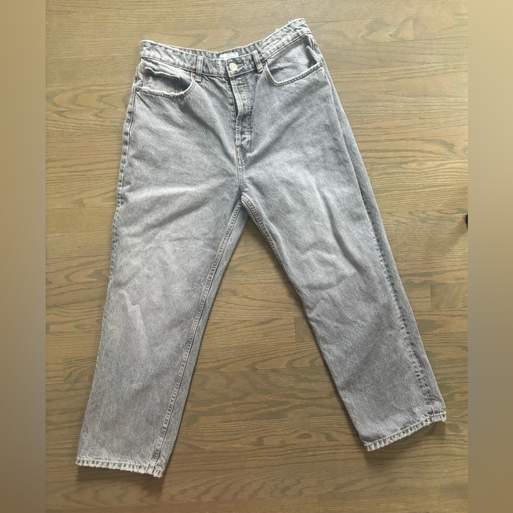 Zara grey high waist Mom Jeans women’s size 12 - Picture 2 of 6